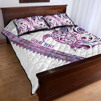 Mawhero Paua shell Kowhaiwhai Taniko Personalised Quilt Bed Set Turtle Tattoo Maori Tribal Style