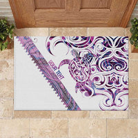 Mawhero Paua shell Kowhaiwhai Taniko Personalised Rubber Doormat Turtle Tattoo Maori Tribal Style