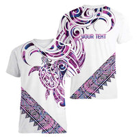 Mawhero Paua shell Kowhaiwhai Taniko Personalised Women V-Neck T-Shirt Turtle Tattoo Maori Tribal Style LT9 - Polynesian Pride