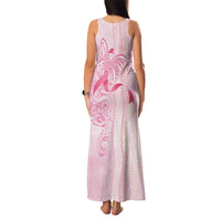 Breast Cancer Awareness Family Matching Tank Maxi Dress and Hawaiian Shirt Maile Pikake Lokelani Crown Flower Lei Inspired LT9 - Polynesian Pride