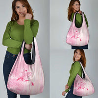 Breast Cancer Awareness Grocery Bag Maile Pikake Lokelani Crown Flower Lei Inspired