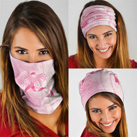 Breast Cancer Awareness Neck Gaiter Maile Pikake Lokelani Crown Flower Lei Inspired