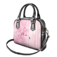 Breast Cancer Awareness Shoulder Handbag Maile Pikake Lokelani Crown Flower Lei Inspired