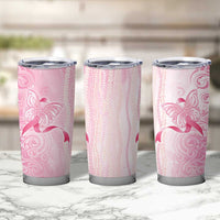 Breast Cancer Awareness Tumbler Cup Maile Pikake Lokelani Crown Flower Lei Inspired