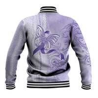 Epilepsy Awareness Baseball Jacket Maile Pikake Lokelani Crown Flower Lei Inspired