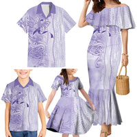 Epilepsy Awareness Family Matching Mermaid Dress and Hawaiian Shirt Maile Pikake Lokelani Crown Flower Lei Inspired LT9 - Polynesian Pride
