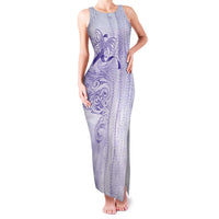 Epilepsy Awareness Family Matching Tank Maxi Dress and Hawaiian Shirt Maile Pikake Lokelani Crown Flower Lei Inspired LT9 Mom's Dress Purple - Polynesian Pride