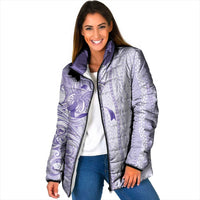 Epilepsy Awareness Padded Jacket Maile Pikake Lokelani Crown Flower Lei Inspired