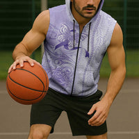 Epilepsy Awareness Sleeveless Zip Hoodie Maile Pikake Lokelani Crown Flower Lei Inspired