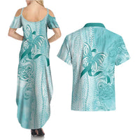 PTSD Awareness Couples Matching Summer Maxi Dress and Hawaiian Shirt Maile Pikake Lokelani Crown Flower Lei Inspired