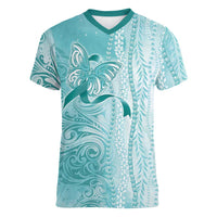 PTSD Awareness Women V-Neck T-Shirt Maile Pikake Lokelani Crown Flower Lei Inspired