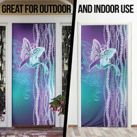 Suicide Prevention Awareness Door Cover Maile Pikake Lokelani Crown Flower Lei Inspired
