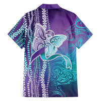 Suicide Prevention Awareness Family Matching Long Sleeve Bodycon Dress and Hawaiian Shirt Maile Pikake Lokelani Crown Flower Lei Inspired LT9 - Polynesian Pride