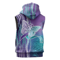 Suicide Prevention Awareness Sleeveless Hoodie Maile Pikake Lokelani Crown Flower Lei Inspired