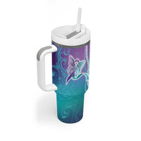 Suicide Prevention Awareness Tumbler With Handle Maile Pikake Lokelani Crown Flower Lei Inspired