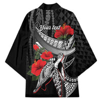 Hawaiian Honu Personalized Kimono Black Tribal Hook Pattern