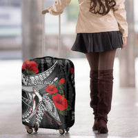 Hawaiian Honu Personalized Luggage Cover Black Tribal Hook Pattern