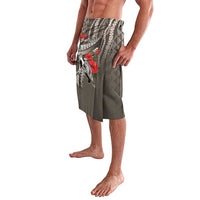 Hawaiian Honu Personalized Lavalava Mocha Mousse Hibiscus Tribal Hook Pattern