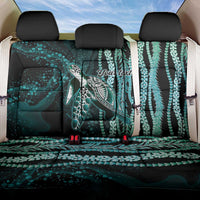 Hawaiian Honu Personalized Back Car Seat Cover Dark Cyan Maile Pikake Flower Lei Inspired