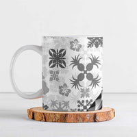 Black Hawaiian Quilt Pattern Ceramic Mug Mixed Polynesian Tribal Arty - Polynesian Pride