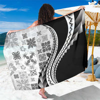 Black Hawaiian Quilt Pattern Sarong Mixed Polynesian Tribal Arty