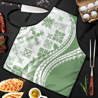 Green Hawaiian Quilt Pattern Apron Mixed Polynesian Tribal Arty - Polynesian Pride