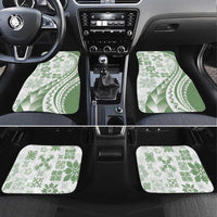 Green Hawaiian Quilt Pattern Car Mats Mixed Polynesian Tribal Arty