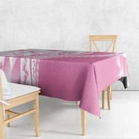 Pink Hawaiian Quilt Pattern Tablecloth Mixed Polynesian Tribal Arty