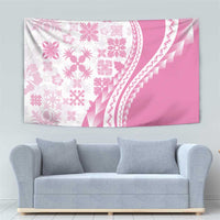 Pink Hawaiian Quilt Pattern Tapestry Mixed Polynesian Tribal Arty