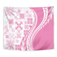 Pink Hawaiian Quilt Pattern Tapestry Mixed Polynesian Tribal Arty