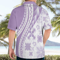 Purple Hawaiian Quilt Pattern Hawaiian Shirt Mixed Polynesian Tribal Arty