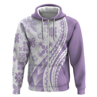 Purple Hawaiian Quilt Pattern Hoodie Mixed Polynesian Tribal Arty