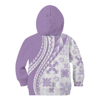Purple Hawaiian Quilt Pattern Kid Hoodie Mixed Polynesian Tribal Arty