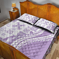 Purple Hawaiian Quilt Pattern Quilt Bed Set Mixed Polynesian Tribal Arty