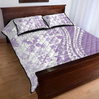 Purple Hawaiian Quilt Pattern Quilt Bed Set Mixed Polynesian Tribal Arty