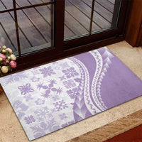Purple Hawaiian Quilt Pattern Rubber Doormat Mixed Polynesian Tribal Arty