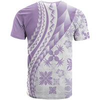 Purple Hawaiian Quilt Pattern T Shirt Mixed Polynesian Tribal Arty