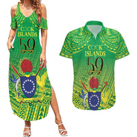 Cook Islands Constitution Day Couples Matching Summer Maxi Dress and Hawaiian Shirt Kuki Airani Since 1965