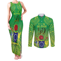 Cook Islands Constitution Day Couples Matching Tank Maxi Dress and Long Sleeve Button Shirt Kuki Airani Since 1965