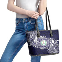 Personalised Tonga Sia'atoutai Theological College Leather Tote Bag Since 1948 Special Kupesi Pattern