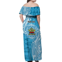 Personalised Tonga Lavengamalie College Off Shoulder Maxi Dress Since 1980 Special Kupesi Pattern