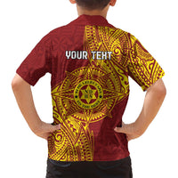 Personalised Tonga Niuatoputapu High School Family Matching Off Shoulder Short Dress and Hawaiian Shirt Special Kupesi Pattern