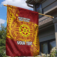 Personalised Tonga Niuatoputapu High School Garden Flag Special Kupesi Pattern