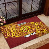 Personalised Tonga Niuatoputapu High School Rubber Doormat Special Kupesi Pattern