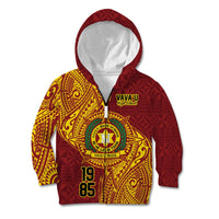 Personalised Tonga Vava'u High School Kid Hoodie Since 1985 Special Kupesi Pattern LT9 Zip Hoodie Red - Polynesian Pride