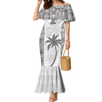 Custom Fiji Rugby Family Matching Mermaid Dress and Hawaiian Shirt History Champions World Cup 7s - White