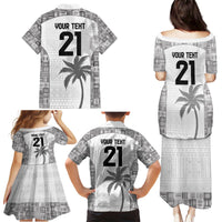 Custom Fiji Rugby Family Matching Puletasi and Hawaiian Shirt History Champions World Cup 7s - White LT9 - Polynesian Pride