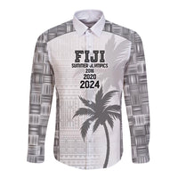 Custom Fiji Rugby Long Sleeve Button Shirt History Champions World Cup 7s - White LT9 Unisex White - Polynesian Pride