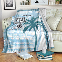 Custom Fiji Rugby Blanket History Champions World Cup 7s - Bllue LT9 Blue - Polynesian Pride