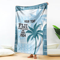 Custom Fiji Rugby Blanket History Champions World Cup 7s - Bllue LT9 - Polynesian Pride